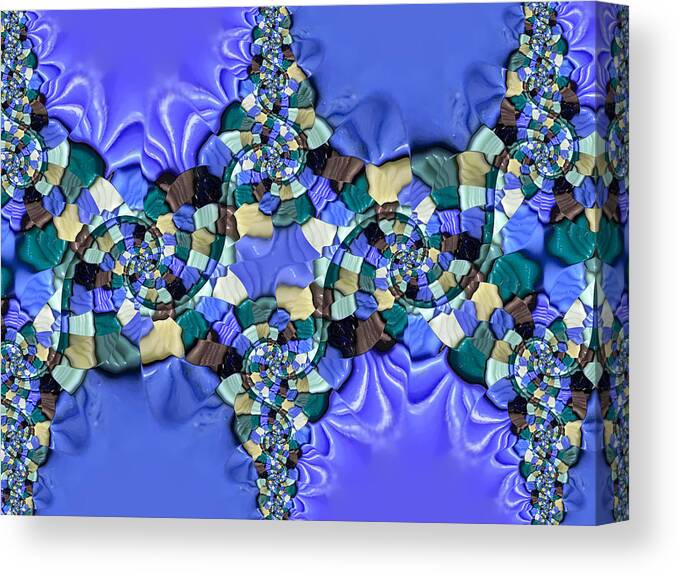 Mosaic Tiles Canvas Print featuring the photograph Mosaic Tile Conformed Spira Indigo by Eileen Backman