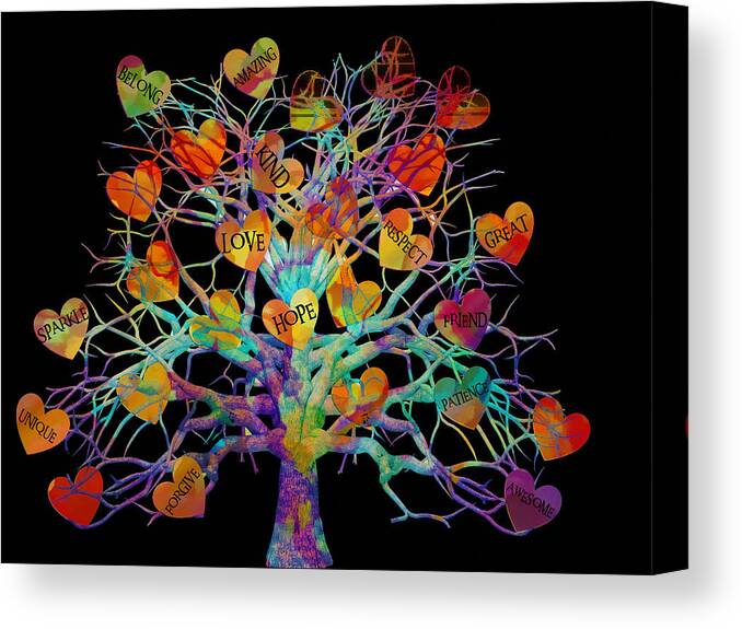 Love Canvas Print featuring the digital art Motivational Tree Of Hope by Michelle Liebenberg