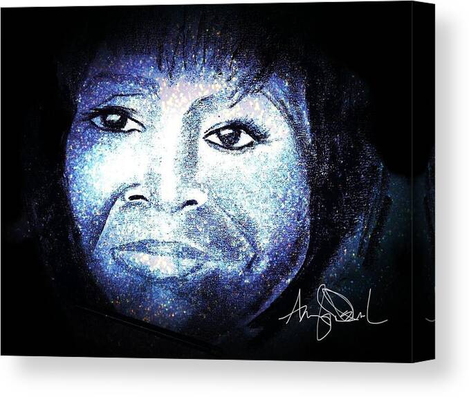  Canvas Print featuring the mixed media Ms. Jane Pittman by Angie ONeal