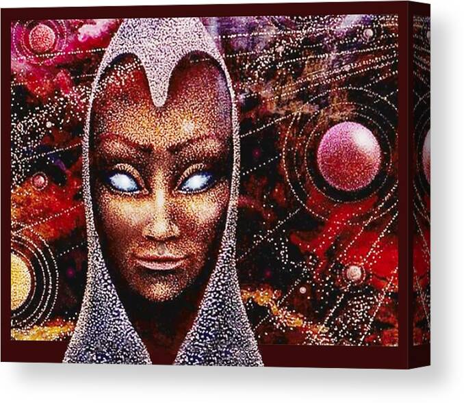 Planets Canvas Print featuring the painting Mystery of The RED Universe by Hartmut Jager