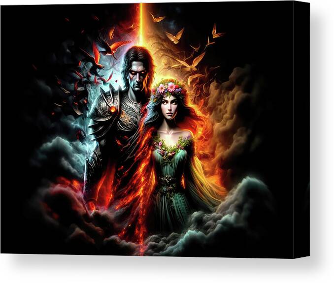 Hades Canvas Print featuring the digital art Mythical Fusion by Bill And Linda Tiepelman