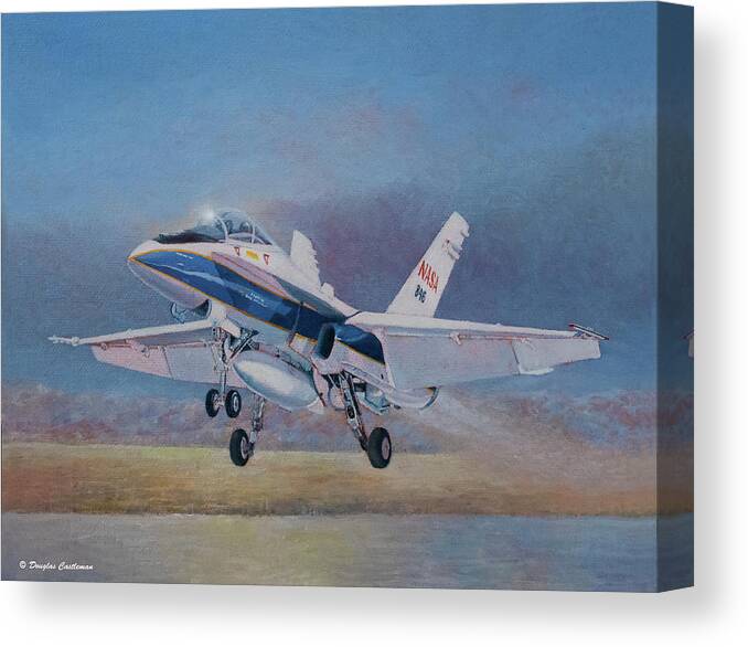 Aviation Canvas Print featuring the painting NASA F-18D Hornet by Douglas Castleman