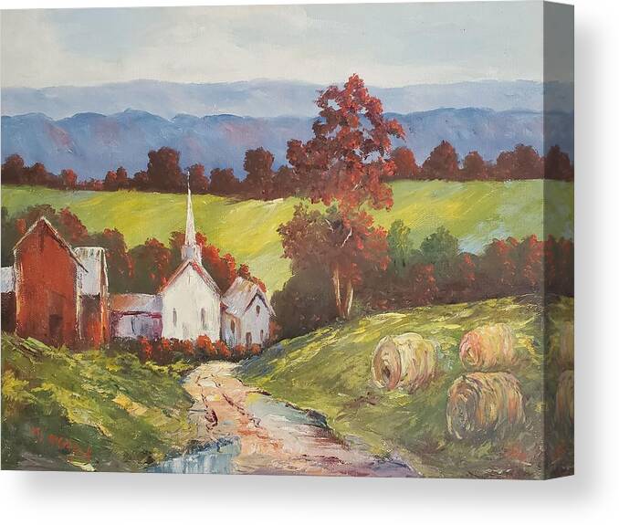 Autumn Canvas Print featuring the painting New England Splendor by ML McCormick