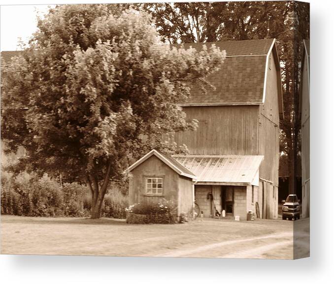 Barn Canvas Print featuring the photograph Old - Fashioned Barn by Rhonda Barrett