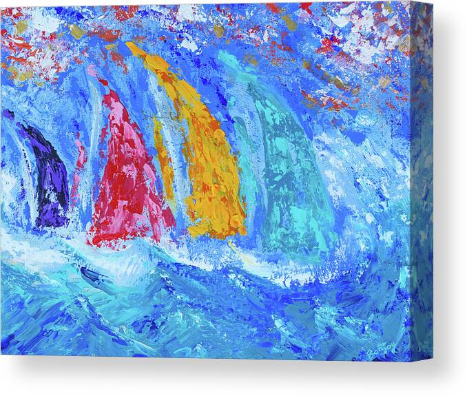 Ocean Canvas Print featuring the painting On the Breeze by Bonny Puckett