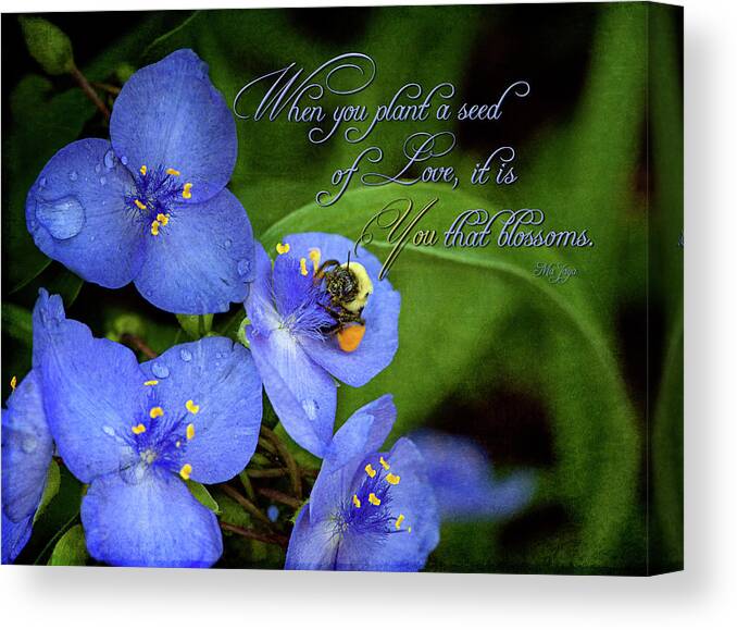 Bumble Bee Canvas Print featuring the photograph On The Fringe Quote by Jill Love