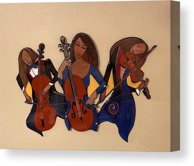 Music Canvas Print featuring the mixed media Orchestral Trio by Bill Manson