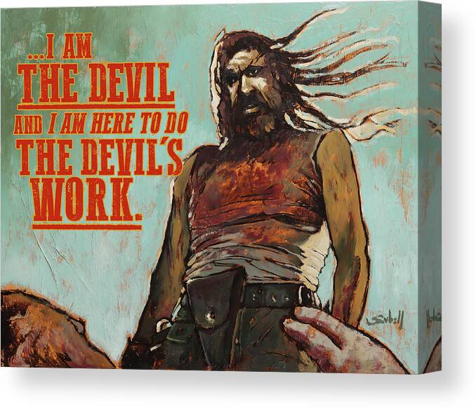 Hair Canvas Print featuring the painting Otis Driftwood - The Devil's Work by Sv Bell