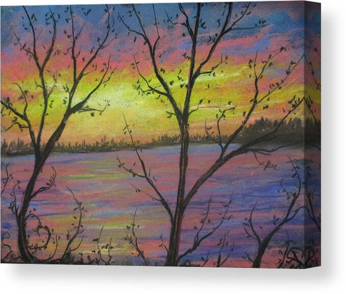 Pink Sunset Canvas Print featuring the painting Passion of the Sweetness by Jen Shearer