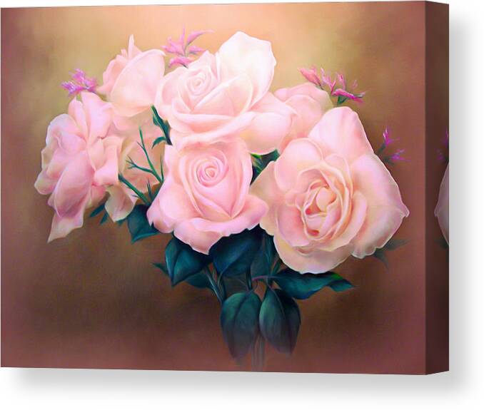 Roses Canvas Print featuring the photograph Pink Rose Bouquet by Susan Hope Finley