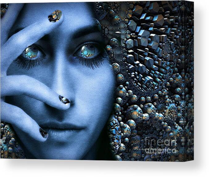 Surreal Canvas Print featuring the mixed media Playing with fractals by Kira Bodensted