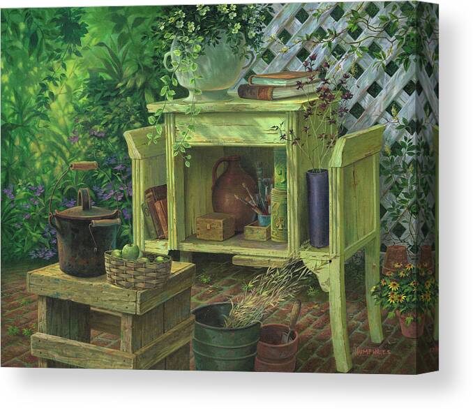 Michael Humphries Canvas Print featuring the painting Poetic Gardens by Michael Humphries