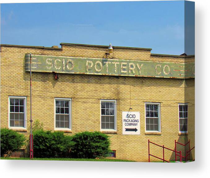 Pottery Canvas Print featuring the photograph Pottery and Packaging in Scio Ohio by Roberta Byram