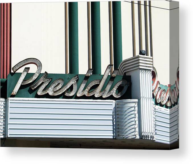 Movie Theater Canvas Print featuring the photograph Presidio Theater San Francisco by Larry Butterworth