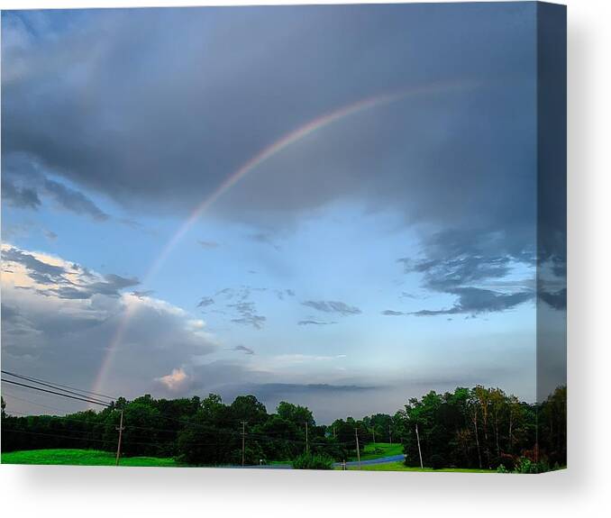 Rainbow Canvas Print featuring the photograph Rainbow after the Storm by Chris Montcalmo