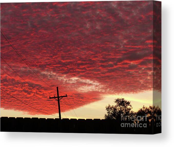 Red Sky Rising Canvas Print featuring the photograph Raising Hell by Rosanne Licciardi