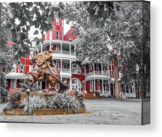 University Canvas Print featuring the photograph Red Building at Southern Virginia University by James C Richardson