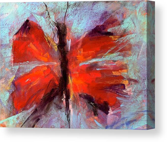 Butterfly Canvas Print featuring the painting Red Butterfly by Bonny Butler