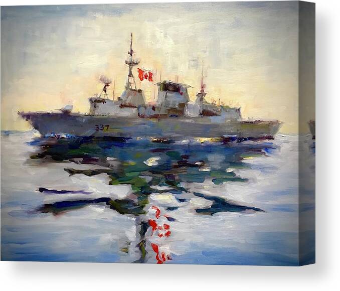 Boat Canvas Print featuring the painting The Fredericton by Ashlee Trcka