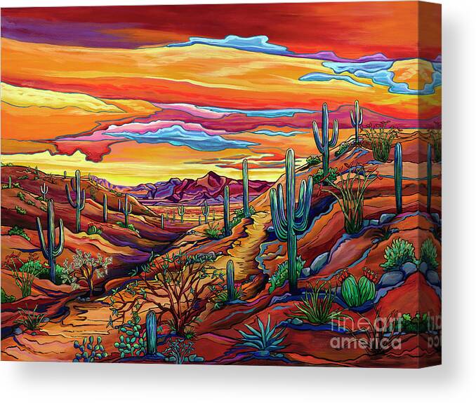 Desert Canvas Print featuring the painting Reward at the End of the Trail by Alexandria Winslow