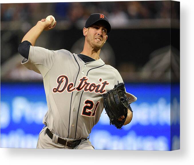 American League Baseball Canvas Print featuring the photograph Rick Porcello by Denis Poroy