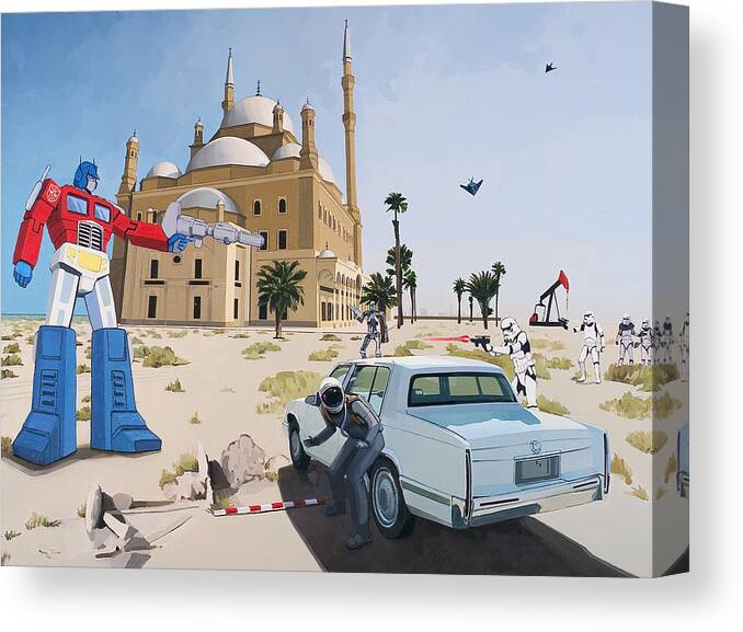 Astronaut Canvas Print featuring the painting Rock the Casbah by Scott Listfield