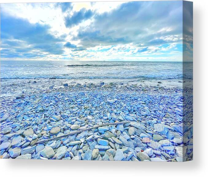 Bay Canvas Print featuring the photograph Rocks of pastel by Maya Mey Aroyo