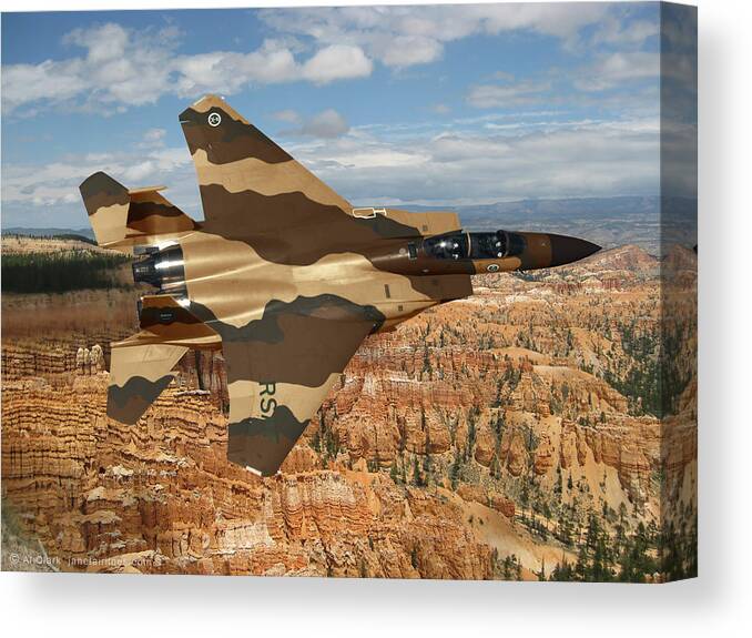 Eagle Canvas Print featuring the digital art RSAF F-15 Eagle by Custom Aviation Art
