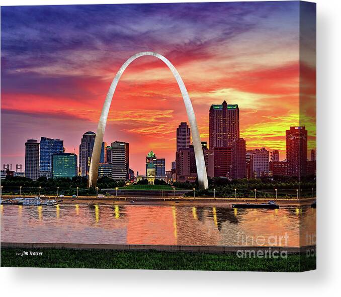 St Louis Canvas Print featuring the photograph Saint Louis Riverfront 2021 by Jim Trotter