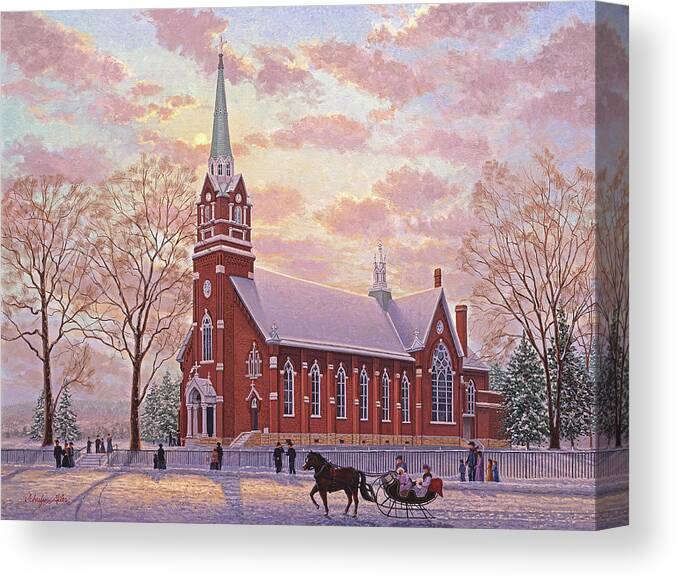 Schaefer Miles Canvas Print featuring the painting Saint Peter and Paul Catholic Church by Kevin Wendy Schaefer Miles