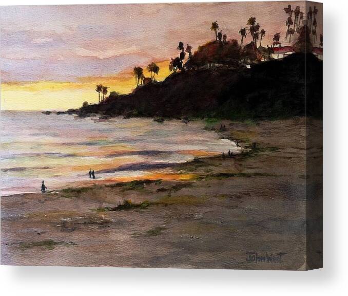 San Clemente Canvas Print featuring the painting San Clemente Sunset by John West