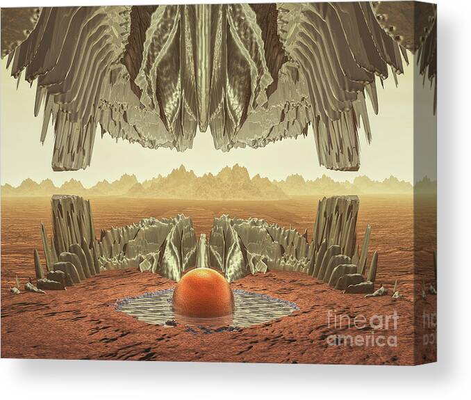 Prehistoric Canvas Print featuring the digital art Scene From Time by Phil Perkins