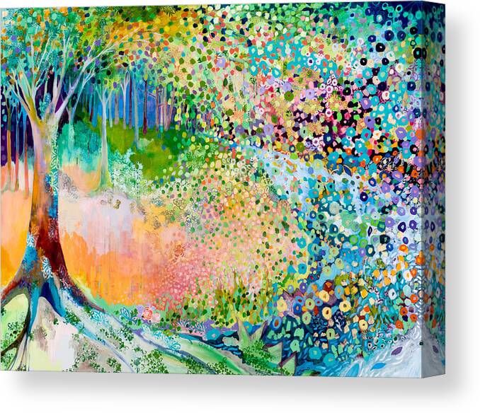 Landscape Canvas Print featuring the painting Searching for Forgotten Paths II by Jennifer Lommers
