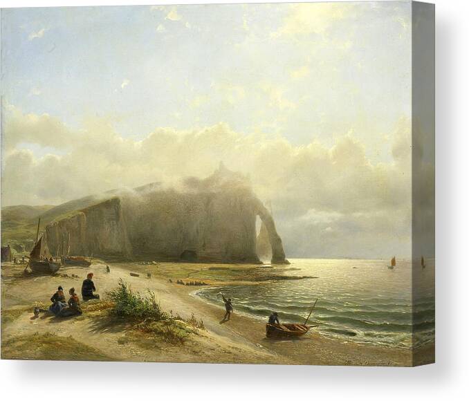 Willem Antonie Van Deventer Canvas Print featuring the painting Seascape near the Coast by Willem Antonie van Deventer