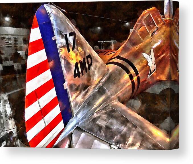 Fighter Plane Canvas Print featuring the mixed media Seversky P-35 by Christopher Reed