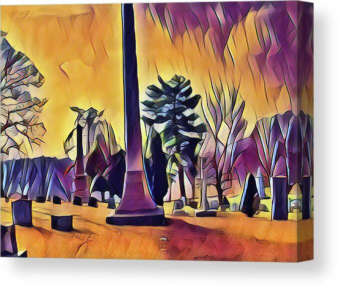 Sewickley Canvas Print featuring the mixed media Sewickley Cemetery by Christopher Reed