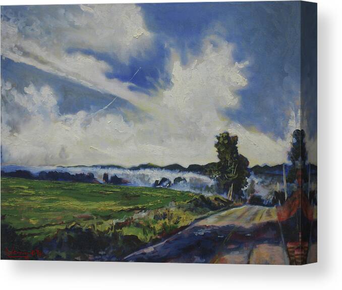 Landscape Canvas Print featuring the painting Sky Paths 5 by Douglas Jerving