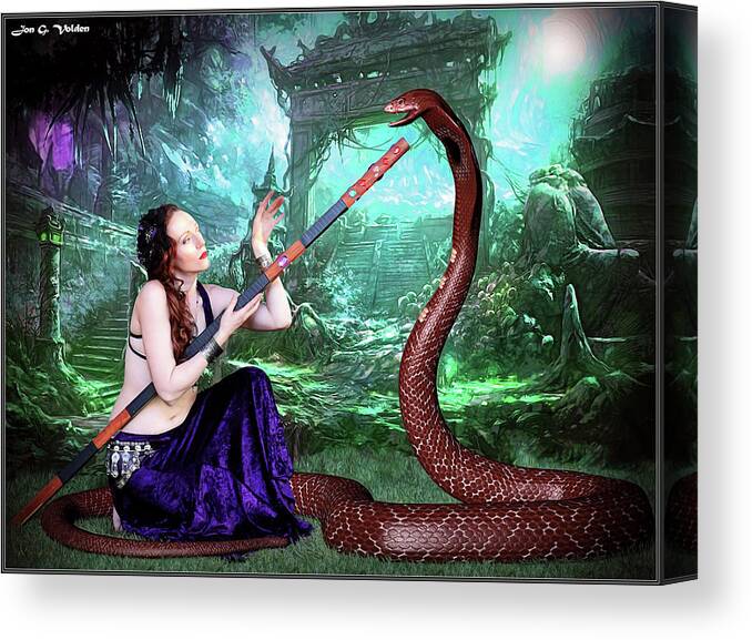  Sorceress Canvas Print featuring the photograph Snake Charmer by Jon Volden