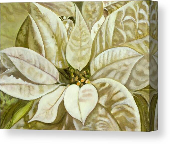 Poinsettia Canvas Print featuring the painting Snow Dancer by Juliette Becker