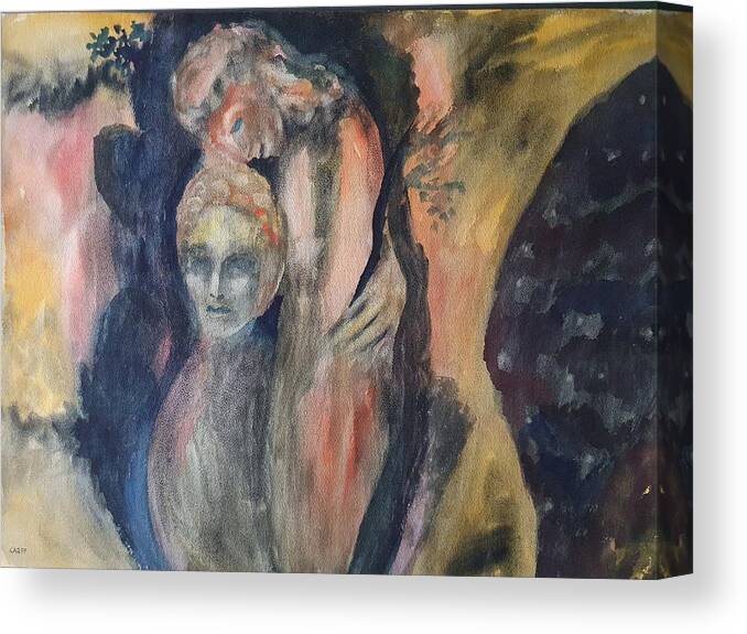 Sculpture Canvas Print featuring the painting Spirits of the Trees by Enrico Garff