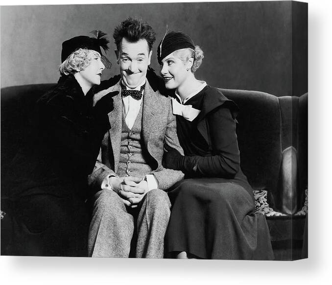 Stan Laurel Canvas Print featuring the photograph STAN LAUREL in SONS OF THE DESERT -1933-, directed by WILLIAM A. SEITER. by Album