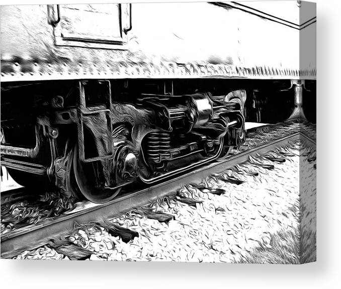 Train Canvas Print featuring the mixed media Steel Wheels by Christopher Reed