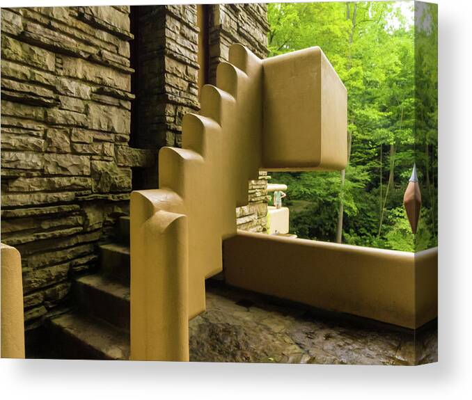 2-events/trips Canvas Print featuring the photograph Steps at Falling Waters by Louis Dallara