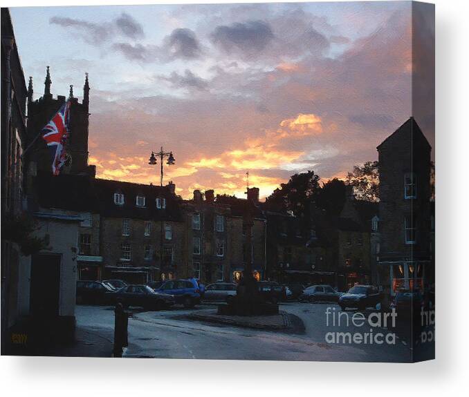 Stow-in-the-wold Canvas Print featuring the photograph Stow-in-the-Wold After A Summer Rain by Brian Watt