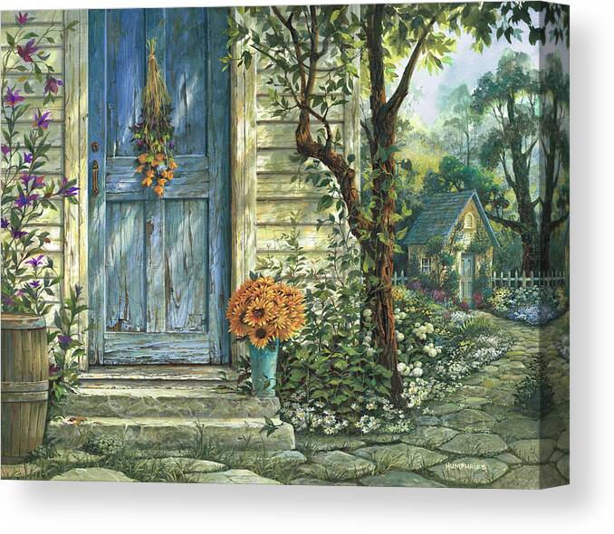 Michael Humphries Canvas Print featuring the painting Sunflowers by Michael Humphries