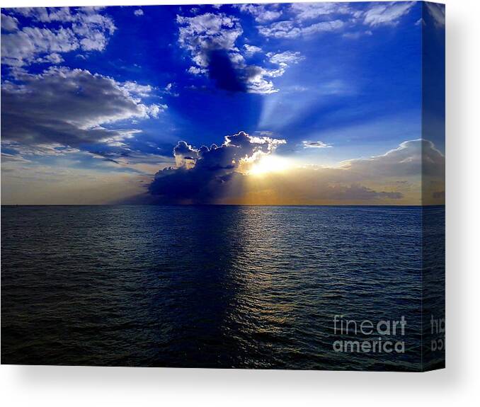 Sunset Canvas Print featuring the photograph SUNSET @ Gulf of Mexico by Thomas Schroeder