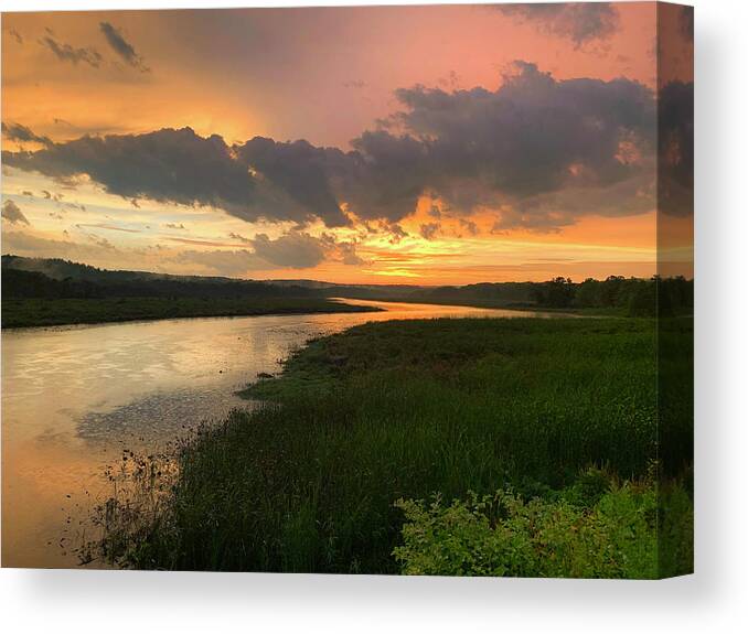 Sunset Canvas Print featuring the photograph Sunset after a storm 2 by David Pratt