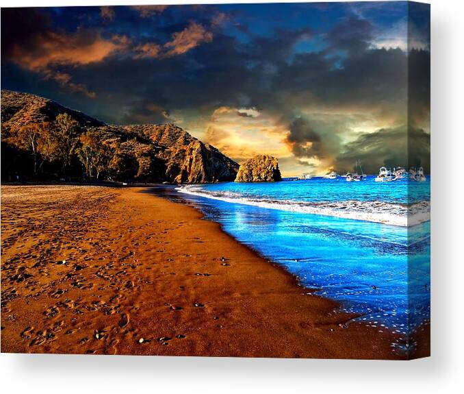 Sunset Canvas Print featuring the photograph Sunset Beach by Dave Zumsteg