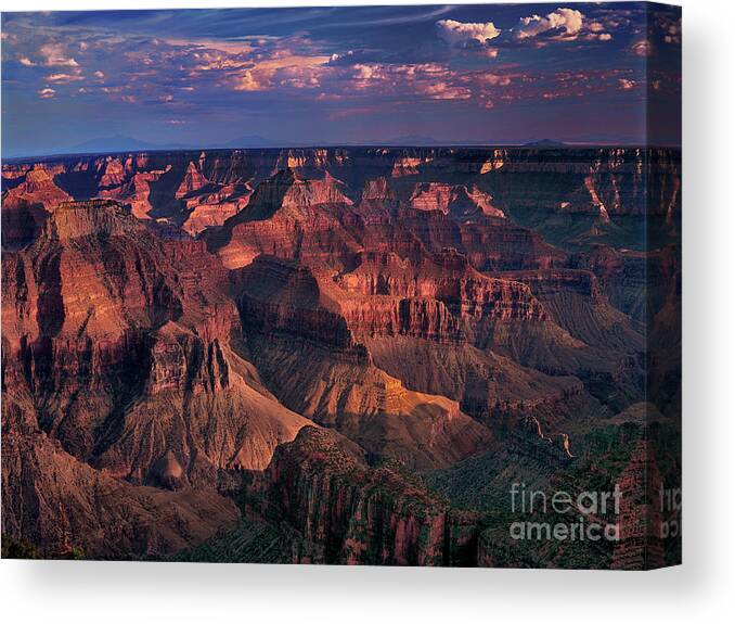 Dave Wellling Canvas Print featuring the photograph Sunset Clearing Storm North Rim Grand Canyon Np Arizona by Dave Welling