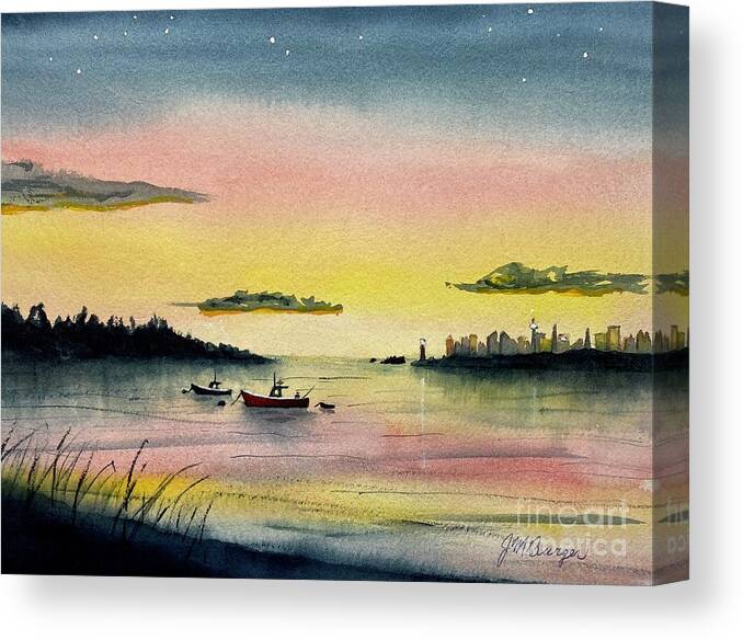 Cove Canvas Print featuring the painting Sunset Cove by Joseph Burger